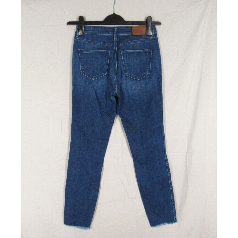 MADEWELL 10" High Rise SKINNY SKINNY Stretch Denim FRAYED HEM Blue Jeans Sz 26 - Picture 4 of 6